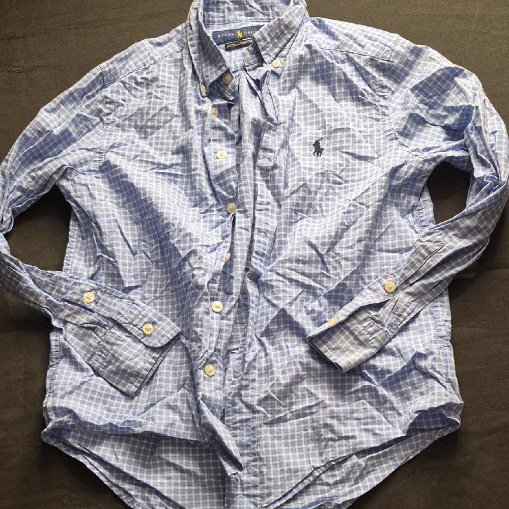 Polo by Ralph Lauren Men's Blue Checkered Shirt